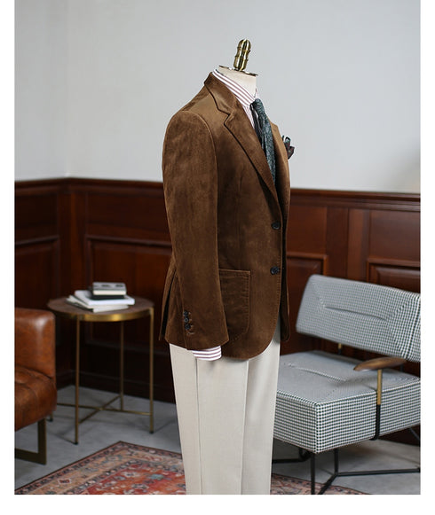 Brown Corduroy Suit – Men Suit Set – Inspired by Classic Corduroy Suits for Men Plus Size